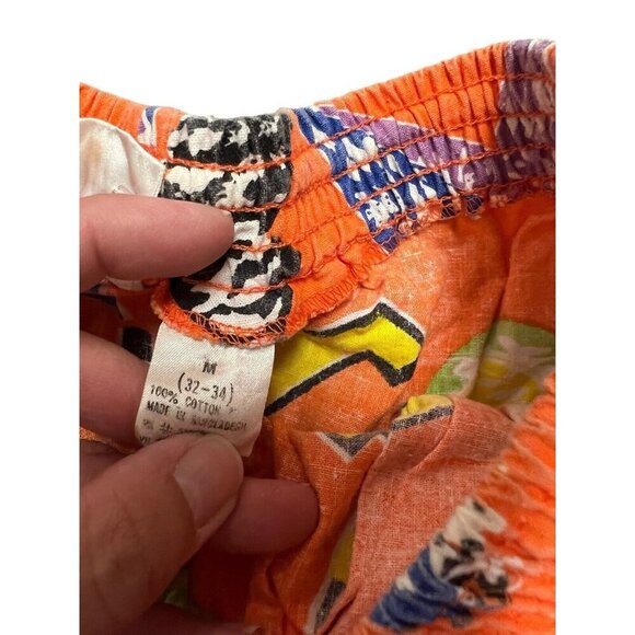 Vtg California Shores Cotton Shorts Bright Colors Medium Jams 80s 90s AC Slater - Picture 6 of 13
